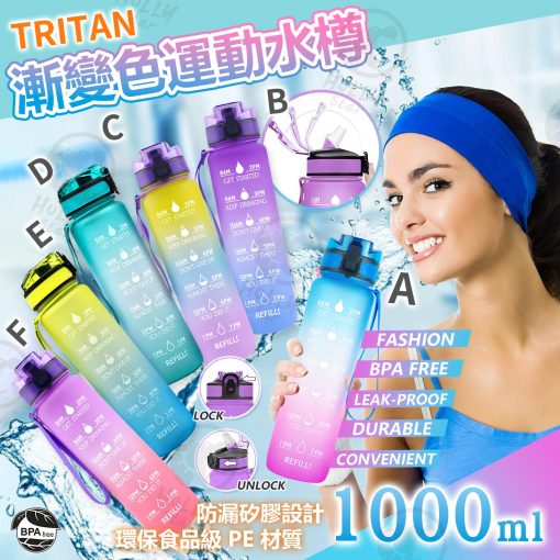 美國Tritan 磨砂太空水樽 (1L)