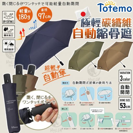 日本 Totemo 超輕晴雨自動傘 - 2023/05團