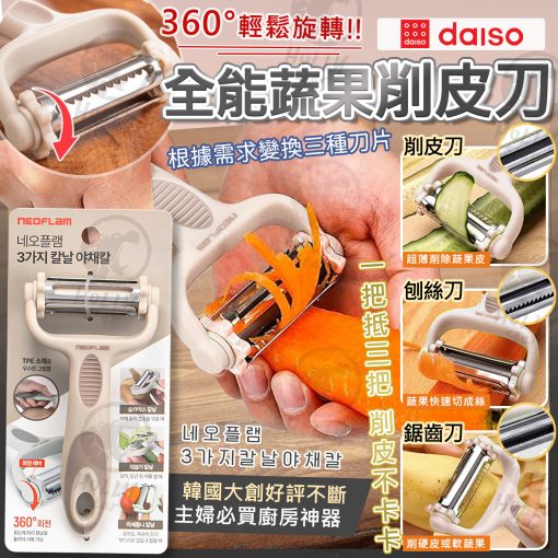 韓國NEOFLAM 旋轉三刀全能蔬果削皮刀